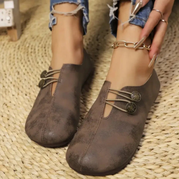 Women's casual waterproof flat shoes with easy slip-on design for everyday wear
