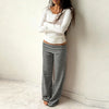 Loose fit striped pants with customizable drawstring waist