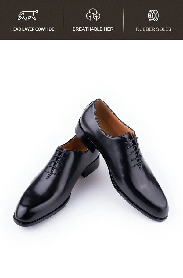 Artisan-made Oxford dress shoes with premium leather upper and weather-resistant sole