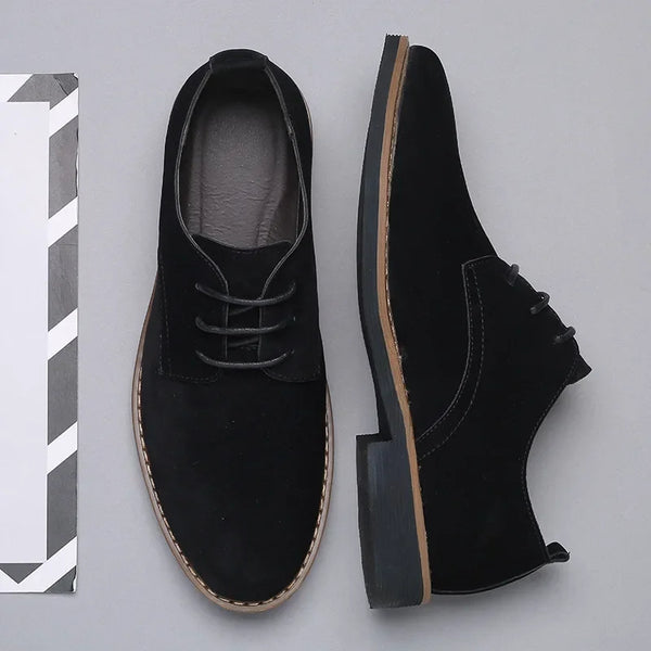 Matte leather dress shoes with a sophisticated design.