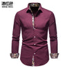 Classic Men's White Long Sleeve Polo Shirt with stand collar, single-breasted closure, perfect for smart casual and all-seaso