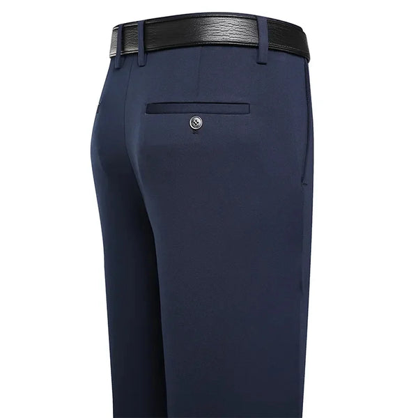Summer business pants featuring loose fit silhouette and moisture-wicking fabric