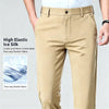 Black breathable dress pants paired with casual button-down for smart-casual Friday look