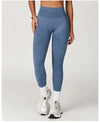Bright red ankle-length yoga pants with scrunch bum detail.