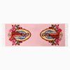 Warm scarf with vibrant Virgin Mary design, ideal for winter outings and church visits.