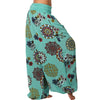 Boho chic wide leg harem pants for women with geometric print, ankle-length, mid-rise, and relaxed fit for comfort and style.