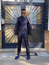 Elegant plaid 3-piece men's suit for formal occasions, featuring a single-breasted jacket and flat-front pants in premium pol