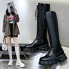 Stylish ankle high women's boots with lace-up closure, thick heel, and non-slip rubber sole for comfort and durability.