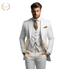 Elegant Men's 3-Piece Wedding Suit Set with notch lapel, slim fit jacket, vest, and trousers for formal events.