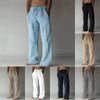 Breathe Easy wide-leg linen cotton pants in natural fabric with drawstring waist