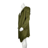 Men's hooded fleece-lined winter trench coat in black, featuring a mandarin collar and open stitch closure for easy layering.