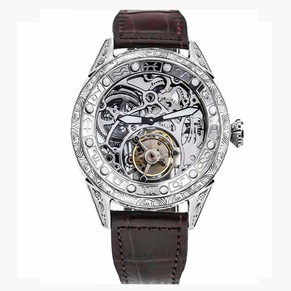 Lifestyle shot of the Timepiece of Triumph worn casually, blending elegance with men's fashion.
