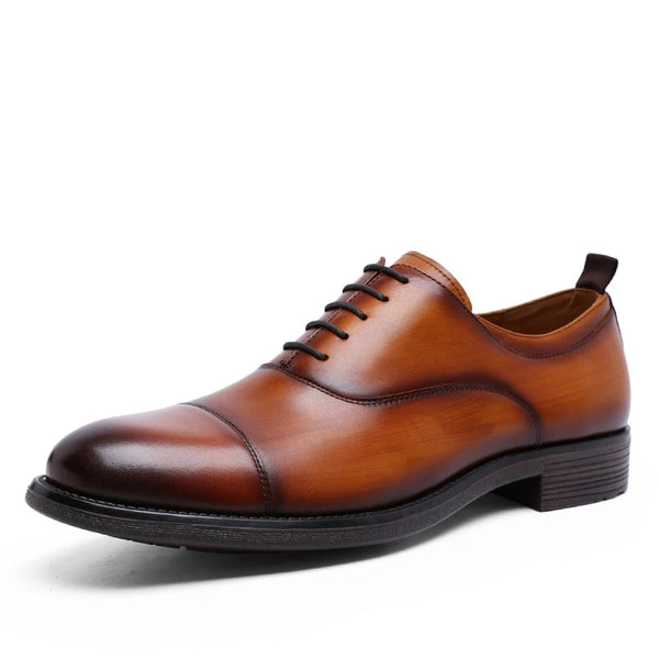 Premium leather Oxford flats showing detailed craftsmanship and stitching