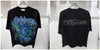 Hip-hop style cotton tee with premium rhinestone lettering on front