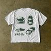 Casual printed cotton t-shirt with durable construction and classic collar