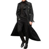 Men's Classic Long Trench Coat in polyester, perfect for autumn and winter, featuring a loose fit and single-breasted closure