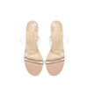 Elegant clear heels featuring a durable PVC upper and comfort bonded leather insole.