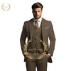 Elegant Men's 3-Piece Wedding Suit Set with notch lapel, slim fit jacket, vest, and trousers for formal events.
