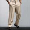 Elegant Men's Straight Fit Suit Pants in solid colors, perfect for office wear and formal events, crafted from polyester-cott