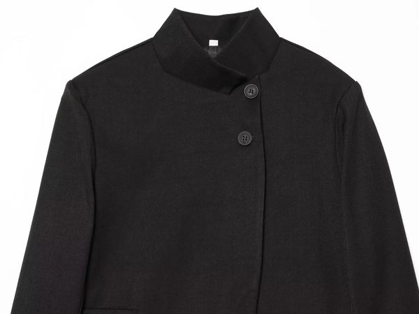 Single-breasted blazer with stand collar and structured fit
