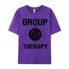 Vintage-Inspired 'Group Therapy' Men's Casual T-Shirt in premium cotton, featuring a retro graphic print for stylish comfort.