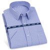 Men's summer dress shirt with classic collar and timeless stripe pattern