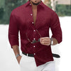 Stylish Gold Print Men's Casual Shirt with full sleeves, perfect for all-season wear and versatile for any occasion.