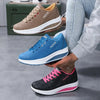 Athletic platform sneakers with durable rubber sole and cotton interior
