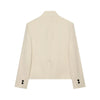 Timeless single-breasted blazer featuring stand collar