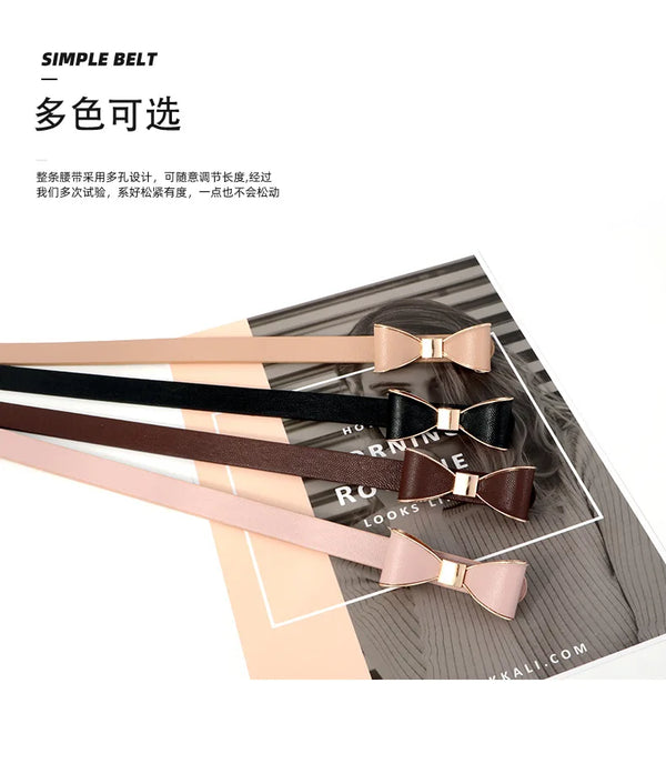 Elegant women's belt with bow detail in premium faux leather, perfect for casual and formal outfits. Stylish and versatile ac