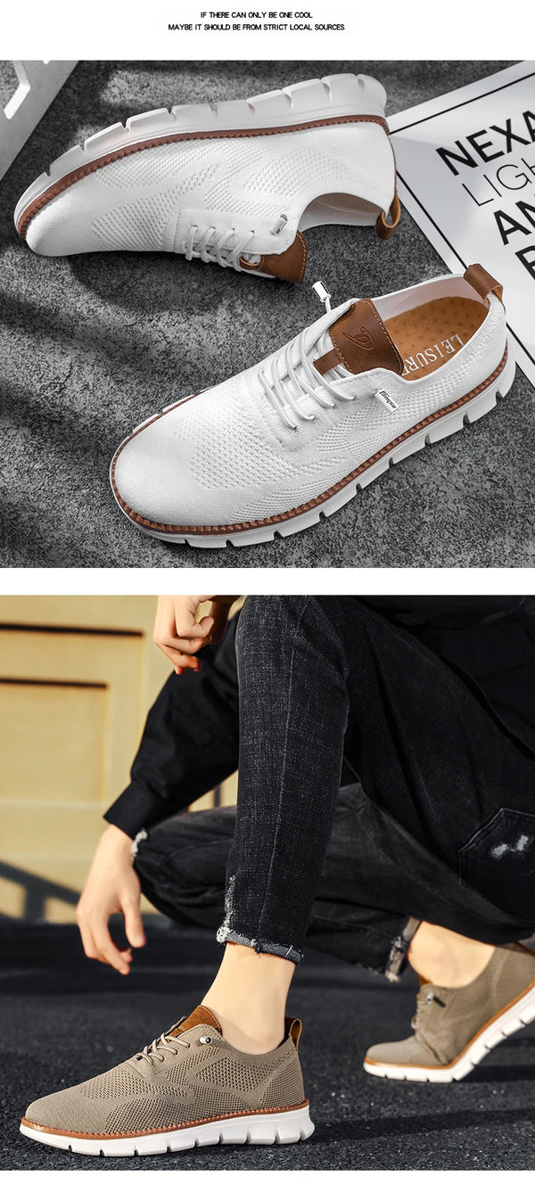 Men's mesh athletic shoes transitioning from gym to casual wear seamlessly