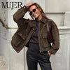 Varsity Edge Oversized Faux Leather Bomber Jacket in black with zipper closure and relaxed fit