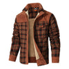 Men's Winter's Embrace Jacket in classic plaid with plush sherpa lining for warmth.