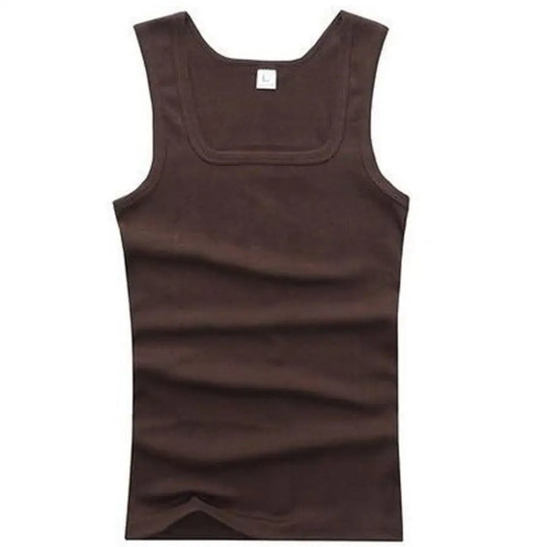 Premium men's summer tank in breathable knit cotton for active living