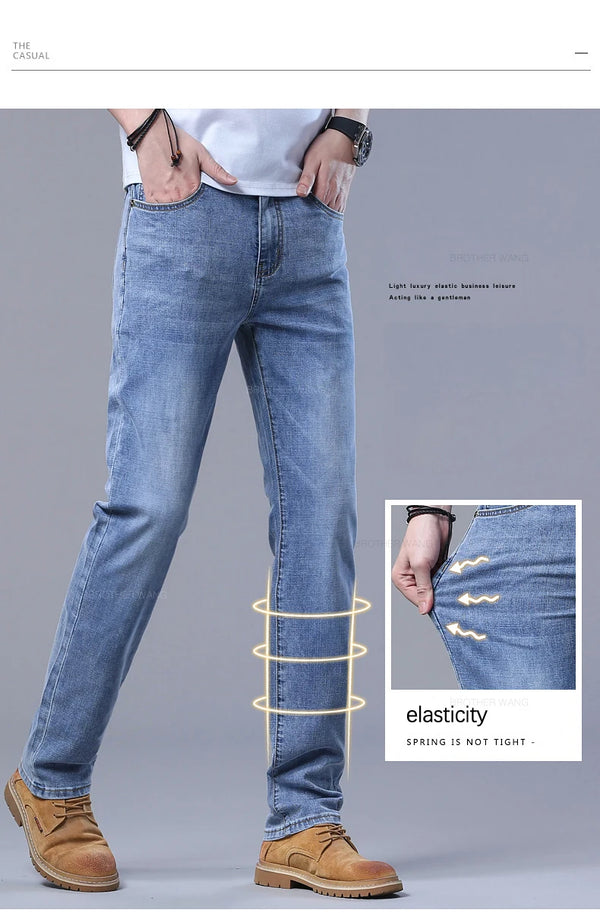 Comfortable stretch jeans with structured non-baggy fit