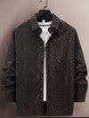Stylish Gold Print Men's Casual Shirt with full sleeves, perfect for all-season wear and versatile for any occasion.