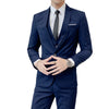 Elegant men's 3-piece suit set including blazer, vest, and pants, perfect for business and weddings in slim fit design.