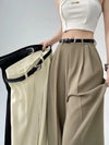 Chic High Waist Wide Leg Trousers with Belt