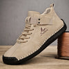 Casual leather ankle boots with adjustable lace-up fit