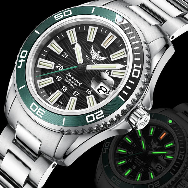 Side view of Yelang V1214 highlighting its sleek stainless steel design.