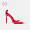 Formal stiletto pumps with pointed toe and breathable leather construction