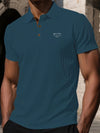 Men's summer polo shirt in wrinkle-resistant knit construction