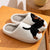 Whimsical dog design slippers with double-layered cushioning and non-marking flat sole