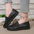 Durable leather loafers with PU anti-slip outsole and elegant flower detail