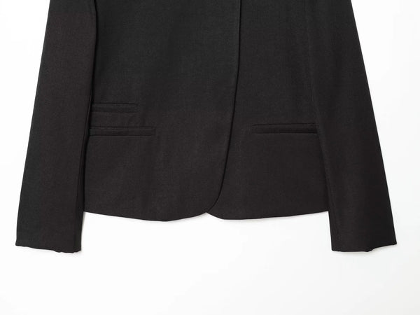 Travel-ready stand-collar blazer in premium broadcloth