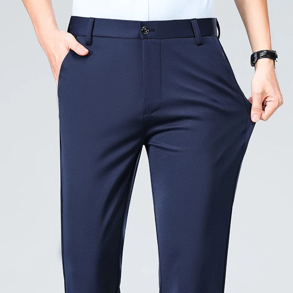 Effortless Elegance Elastic Straight Suit Pants
