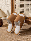 Pair of breathable slippers in neutral tone for spring and fall seasons