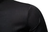 Vintage-style men's casual dress shirt with stand collar, irregular hem, and solid pattern for versatile wear.