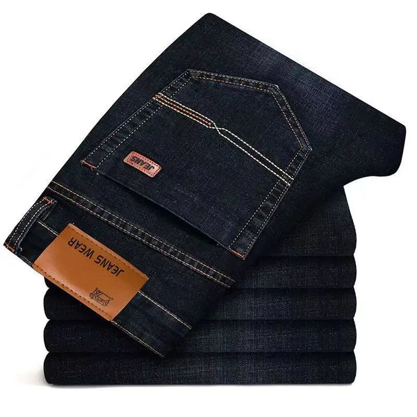 Premium denim straight-leg jeans featuring durable construction and soft broken-in feel from day one