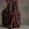 Detail shot of the fabric texture of the Autumn Whispers Plaid Maxi, emphasizing comfort and slight stretch.